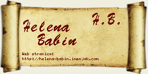 Helena Babin vizit kartica